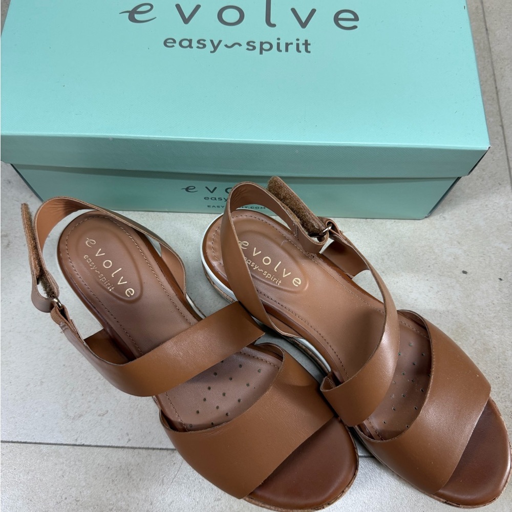 REVOLVE Brown Leather Slingback Sandals